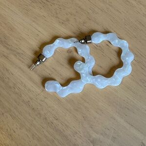 Elegant White Hoop Earrings